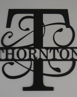 Split Letter Monogram - T