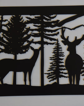 Fire Pit - Two Deer in forest