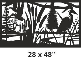 Buy Blue Heron with Bulrushes 28